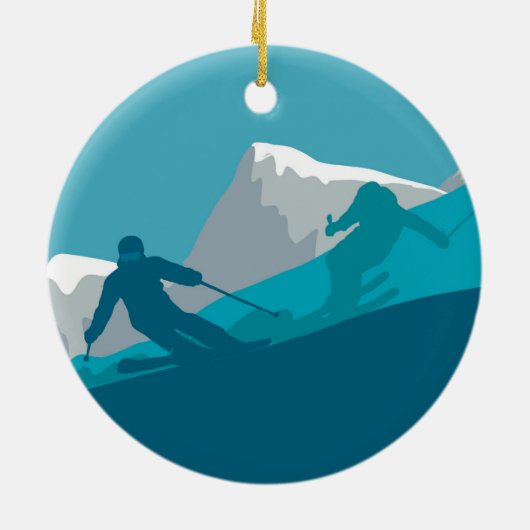 Alle Bergskigebiete Keramik Ornament (Hinten)