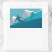 Alle Bergskigebiete Rechteckiger Aufkleber (Tasche)