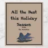 Alle besten Blauen Vögel Weinetikett (Einzelnes Label)