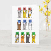 Alle besten Cartoon Katzen Karte (Gelbe Blume)