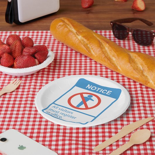 Alle Besucher aufmerksam machen Pappteller