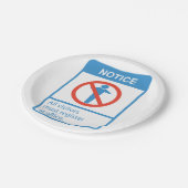 Alle Besucher aufmerksam machen Pappteller (Schrägansicht)