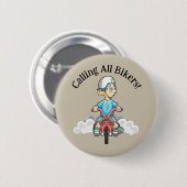 Alle Biker zum Geburtstag rufen Button (Vorne & Hinten)