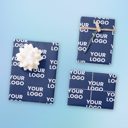 Alle Bilder oder Firmenlogo bearbeitet Dunkelblau Geschenkpapier Set