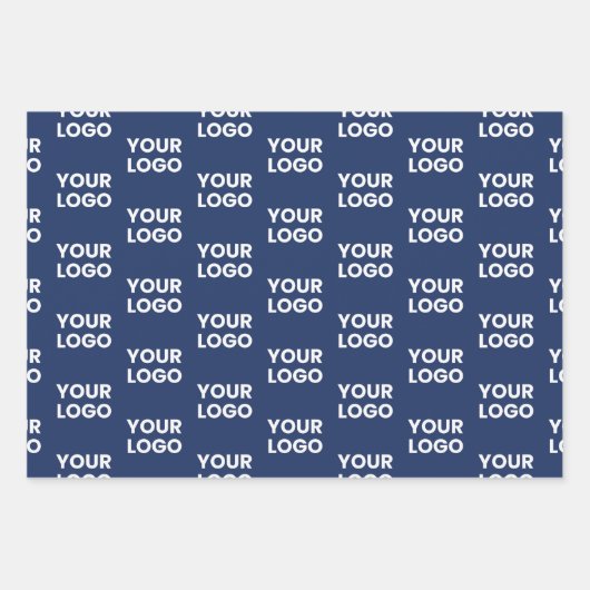 Alle Bilder oder Firmenlogo bearbeitet Dunkelblau Geschenkpapier Set (Vorderseite 2)