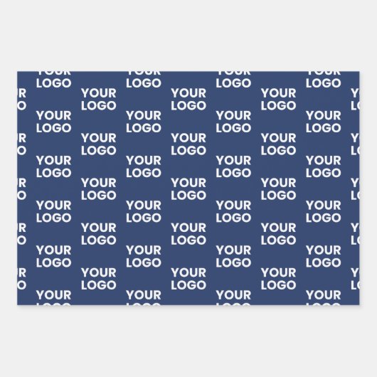 Alle Bilder oder Firmenlogo bearbeitet Dunkelblau Geschenkpapier Set (Vorderseite)