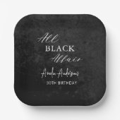 Alle Black Affair Birthday Party Modernes Elegante Pappteller (Vorderseite)