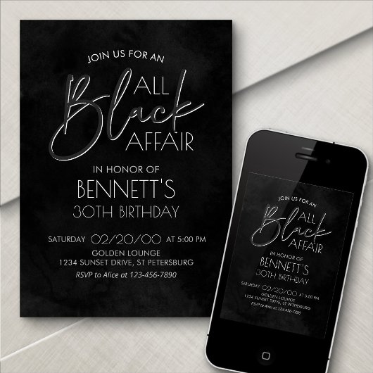 Alle Black Affäre Geburtstag Einladung