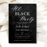 Alle Black Party Geburtstagsparty im Alter Elegant Einladung<br><div class="desc">Feiern Sie stilvoll mit dieser All Black Birthday Party Moderne Elegante Einladung, die perfekte Art, einen unvergesslichen Abend zu verkünden. Dieses elegante und raffinierte Design zeichnet sich durch einen auffallenden schwarzen Hintergrund mit minimalistischen Akzenten für eine Touch von Klasse aus. Passen Sie es mit Ihren Veranstaltungsdetails an, um den Ton...</div>