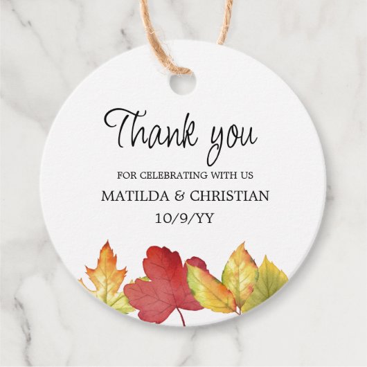 alle Blätter Gastgeschenk Hochzeit Tags Geschenkanhänger (Vorderseite)