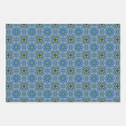 Alle blauen nahtlosen ethnischen Muster Set 2 Geschenkpapier Set (Vorderseite 3)