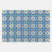 Alle blauen nahtlosen ethnischen Muster Set 4 Geschenkpapier Set (Vorderseite)