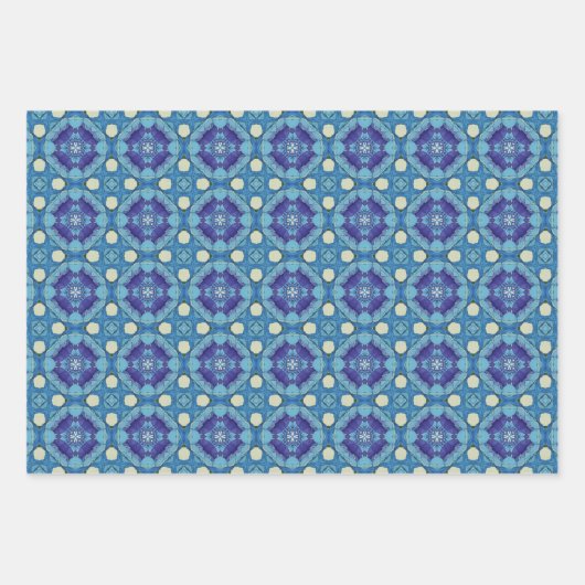 Alle blauen nahtlosen ethnischen Muster Set 5 Geschenkpapier Set (Vorderseite 3)