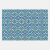 Alle blauen nahtlosen ethnischen Muster Set 7 Geschenkpapier Set (Vorderseite)