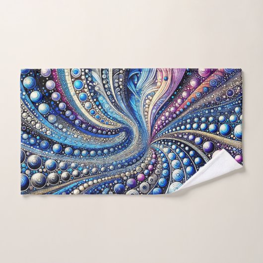 Alle blauen und Lila Punkte Badhandtuch Set (Handtuch)