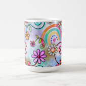 Alle Blume, Herz und Regenbogen Kaffeetasse (Mittel)