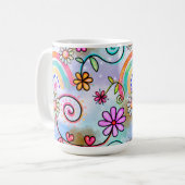 Alle Blume, Herz und Regenbogen Kaffeetasse (Vorderseite Links)