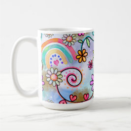 Alle Blume, Herz und Regenbogen Kaffeetasse