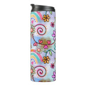 Alle Blume, Herz und Regenbogen Thermosbecher (Nach rechts gedreht)