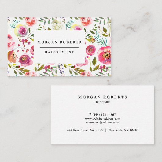 Alle Blume mit rosa tropischen Pfirsichfarben Visitenkarte (Vorne/Hinten)