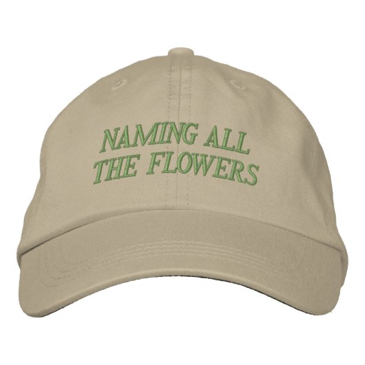 Alle Blumen benennen Bestickte Baseballkappe (Vorderseite)