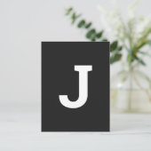 Alle Buchstaben schwarz | Moderne stilvolle Alphab Postkarte (Stehend Vorderseite)