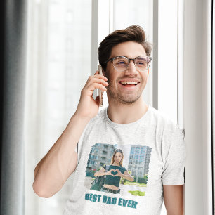 Alle Caps Bester Vater je Foto Tri-Blend Shirt
