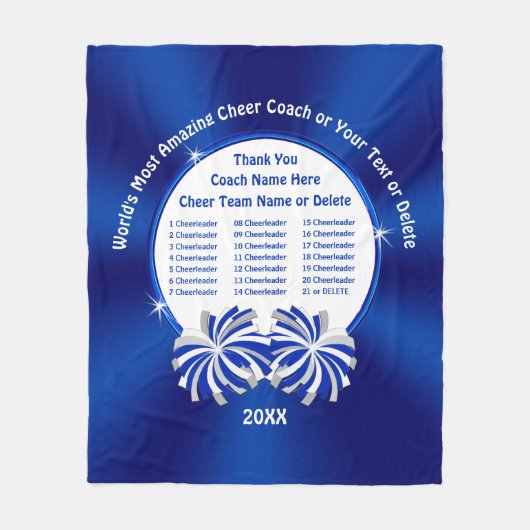 ALLE Cheerleader-Namen Cheerleading Coach Geschenk Fleecedecke (Vorderseite)
