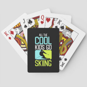 Alle coolen Kids gehen Ski fahren Spielkarten