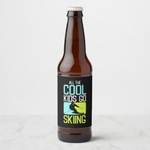 Alle Coolen Kinder fahren Ski Bierflaschenetikett