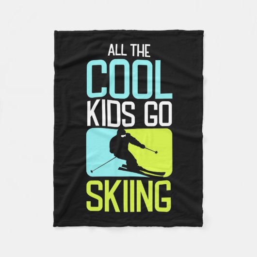 Alle Coolen Kinder fahren Ski Fleecedecke (Vorderseite)