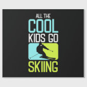Alle Coolen Kinder fahren Ski Geschenkpapier (Flach)