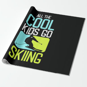 Alle Coolen Kinder fahren Ski Geschenkpapier