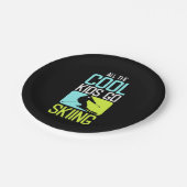 Alle Coolen Kinder fahren Ski Pappteller (Schrägansicht)