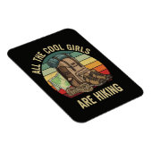 Alle coolen Mädchen wandern Retro Magnet (Rechte Seite)