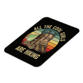 Alle coolen Mädchen wandern Retro Magnet (Linke Seite)