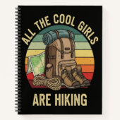 Alle coolen Mädchen wandern Retro Notizblock (Vorderseite)