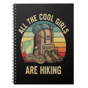 Alle coolen Mädchen wandern Retro Notizblock