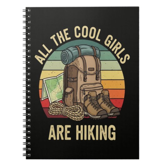 Alle coolen Mädchen wandern Retro Notizblock (Vorderseite)