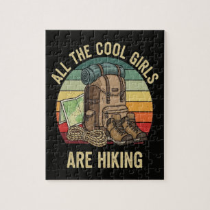 Alle coolen Mädchen wandern Retro Puzzle