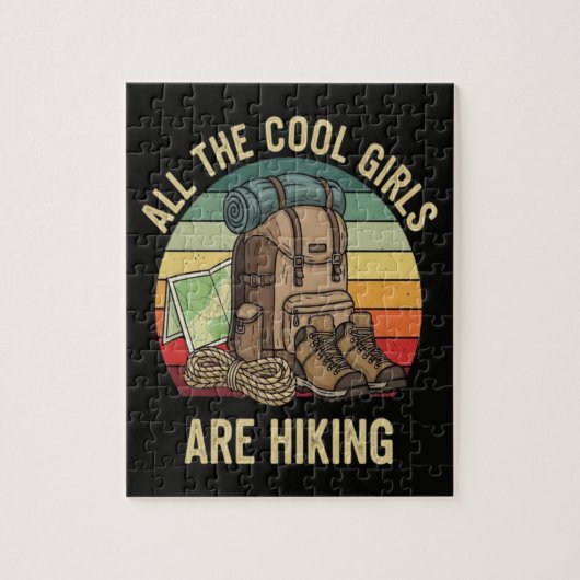 Alle coolen Mädchen wandern Retro Puzzle (Vertikal)