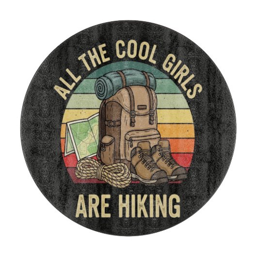 Alle coolen Mädchen wandern Retro Schneidebrett (Vorderseite)