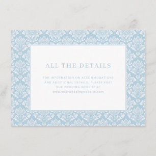 Alle Details Eleganter blauer Damast Begleitkarte