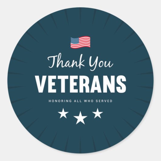 Alle, die bedient haben, würdigen runder aufkleber (Vorderseite)