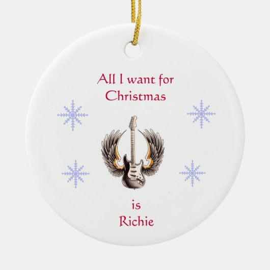 Alle, die ich für Weihnachten will, ist Richie Keramik Ornament (Vorne)