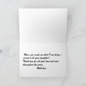 Alle, die ich ich bin, schulden meiner Mutter Karte (Innenseite)