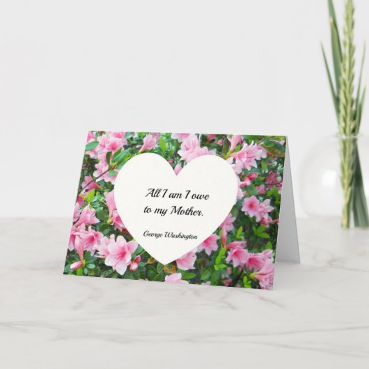 Alle, die ich ich bin, schulden meiner Mutter Karte (Vorderseite)