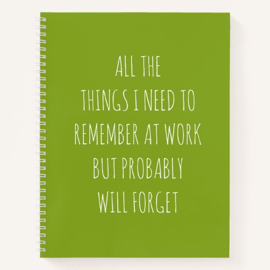 Alle Dinge, an die ich mich erinnern muss Notizblock (Vorderseite)
