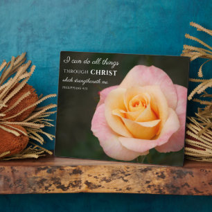 Alle Dinge durch Christus Philippinen 4:13 Rose Fotoplatte