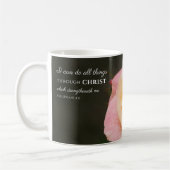 Alle Dinge durch Christus Philippinen 4:13 Rose Kaffeetasse (Links)